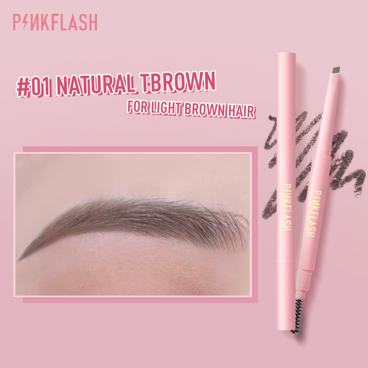 PINK FLASH Waterproof Auto Eyebrow Pencil