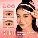 PINKFLASH 2-in-1 Waterproof Sculpting Brow Wax with Brush